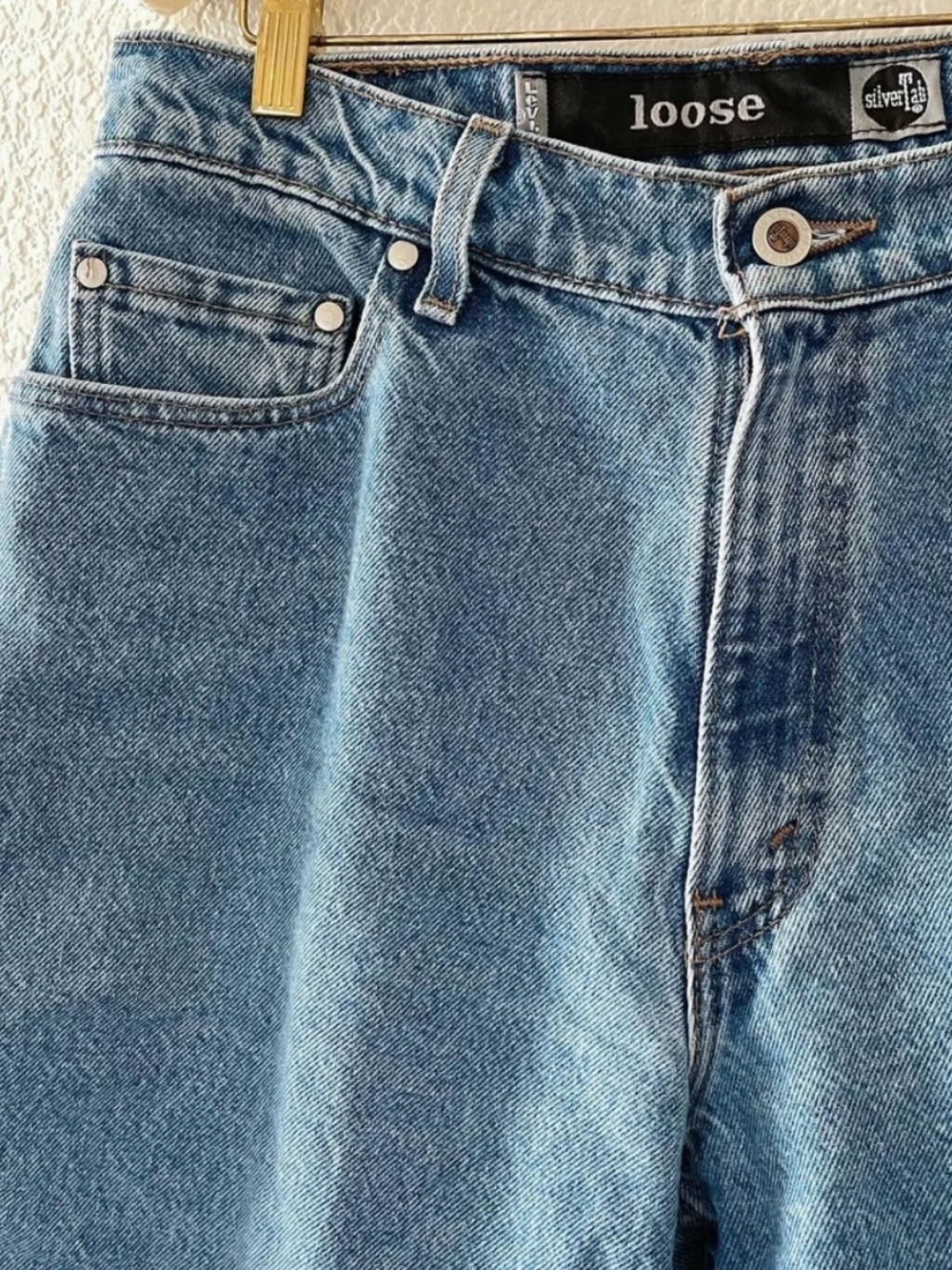 Vintage 90s Levi's SilverTab Loose long denim shorts gender neutral 32 Waist